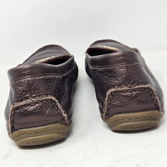 COACH Mary Lock Up Women's Shoes Bronze Pebbled Leather Comfort Loafers Size 8B - Picture 7 of 12